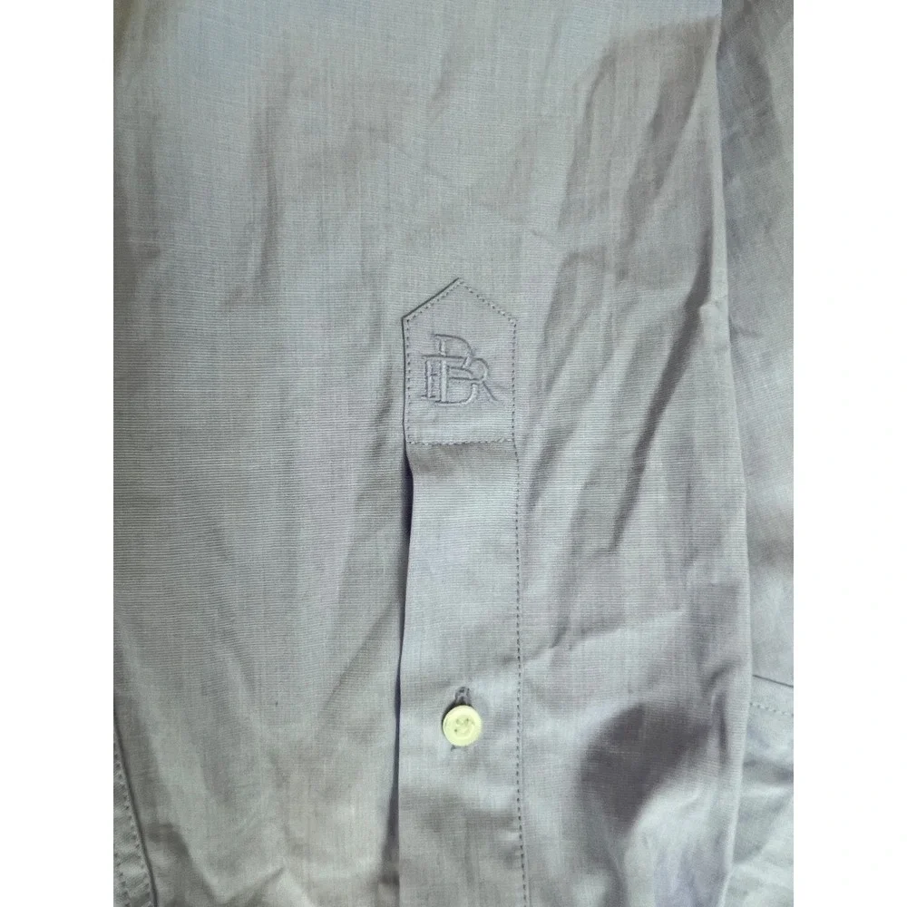Banana Republic Shirt Mens Large Striped 100% Cotton Slim Fit Button Up Monogram